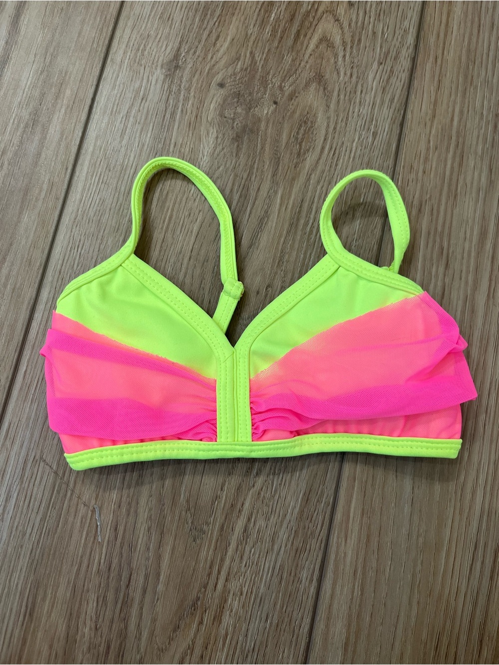 FIVE Dancewear Neon Yellow and Hot Pink Ruffle Top